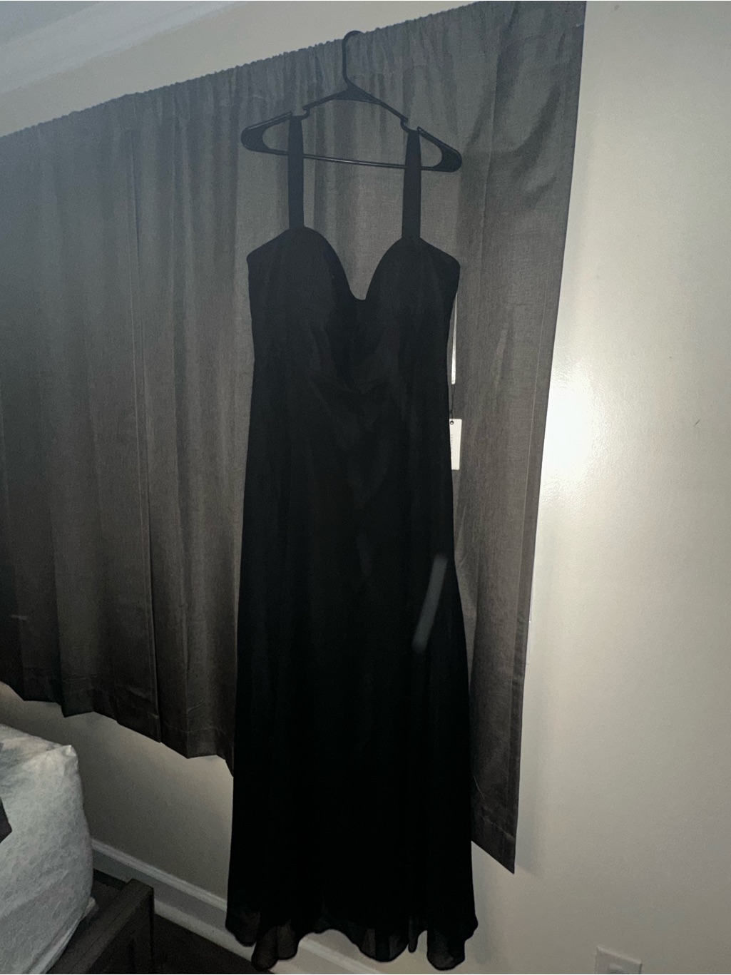 Jenny Yoo Black Satin Evening Dress